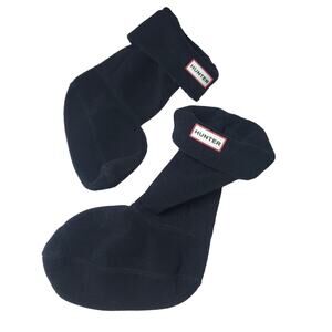 HUNTER Boot Socks Black Fleece Liner Women's Size Medium Logo Layering Winter